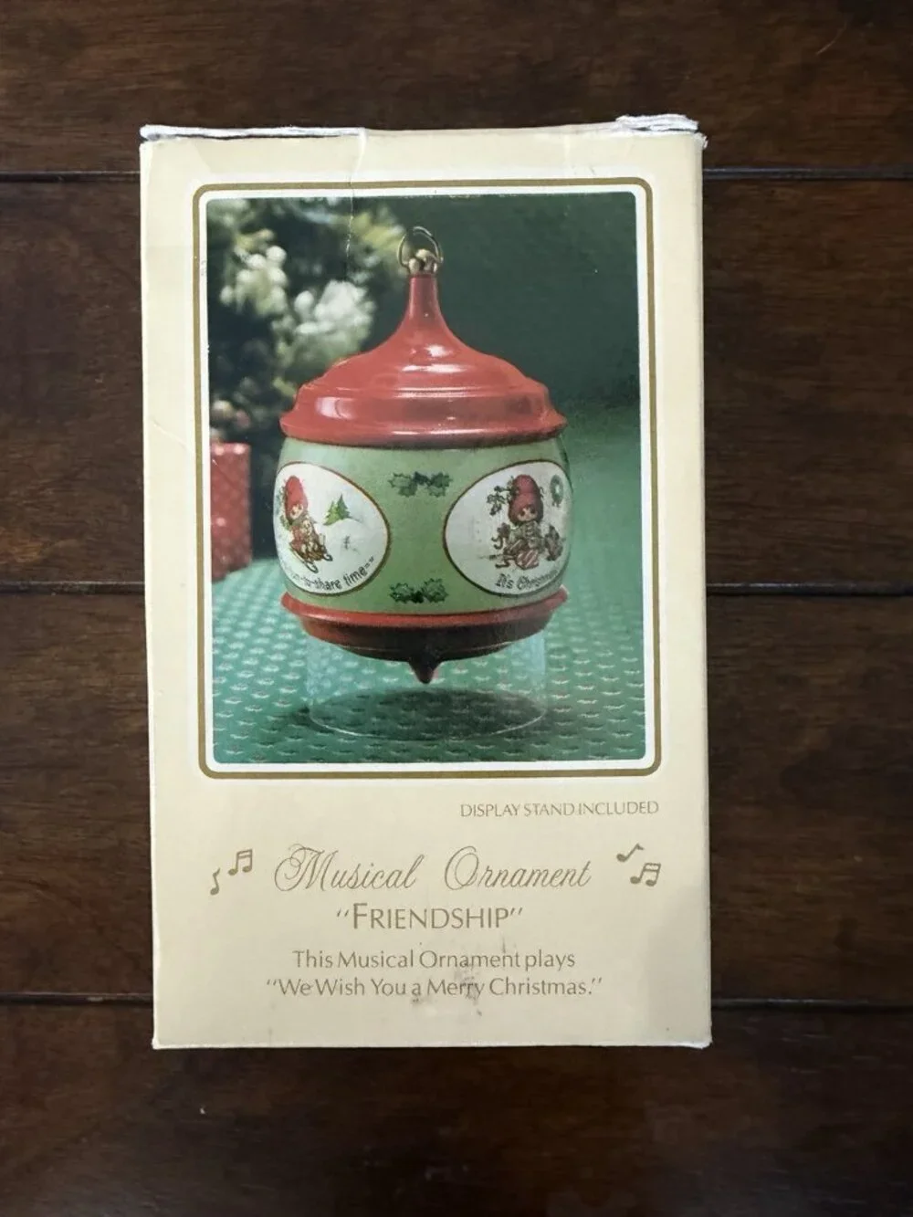 1983 Hallmark Muffin Friendship Musical Ornament Wind Up QMB9047 Works Box